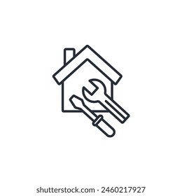 home repair icon. vector.Editable stroke.linear style sign for use web design,logo.Symbol illustration.