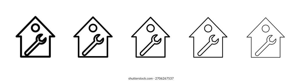 Home repair icon web Vector collection in black strokes