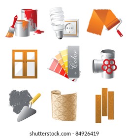 Home repair icons set