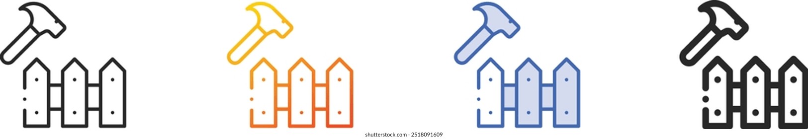 reparação de casa icon.Thin Linear, Gradiente, Blue Stroke e bold Style Design Isolado no fundo branco