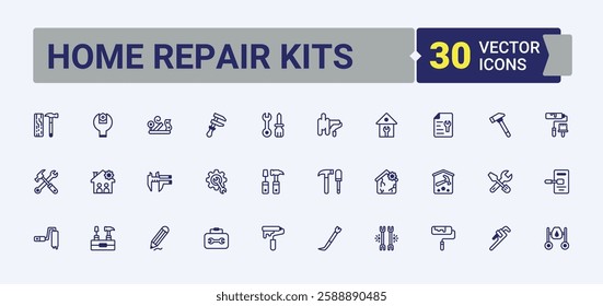 Home Repair Kits simple icon. Pack of screw, paint, build, saw, work and more. UI icon set in a flat design. Editable vector outline and solid icons.