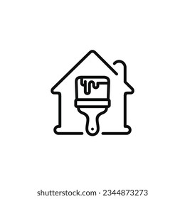 Home repair line icon isolated on white background
