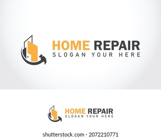 Home repair logo creative concept building design template
