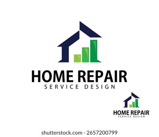Startseite Reparatur Logo kreatives Design Konzept Finanzierung Geschäftswachstum