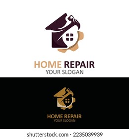 Home repair logo design vector with handyman service template