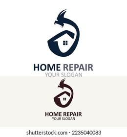 Design-Vektorgrafik des Home-Reparaturlogos mit handlicher Dienstleistungsvorlage