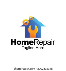 home repair logo gradient template design