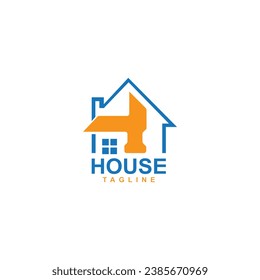 Home repair logo. House service center. Business. Real estate repair. Modern. Repair shop. Creative. Hamer. Premium. Building