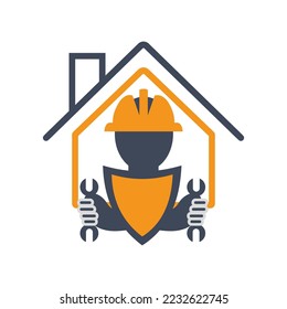 Home repair logo icon on white background