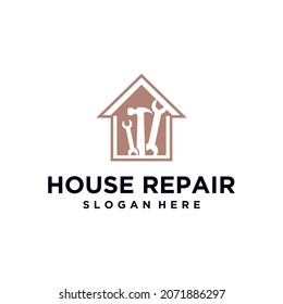 Home repair logo, home repair logo. home improvement tool badge. home toolbox icon	