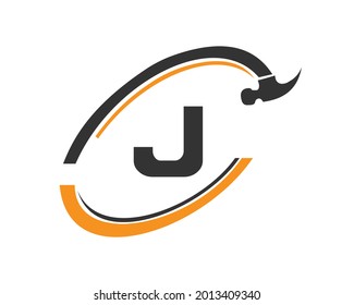 Home Repair logo with J letter vector. Home Construction Logo with J letter repair concept. 