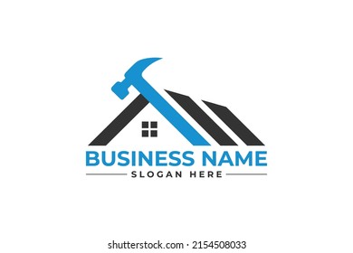 home repair logo home renovation logo with hammer