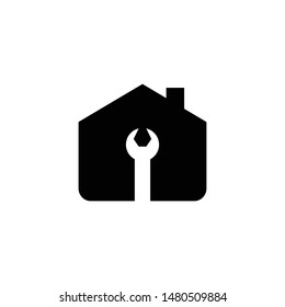Home repair logo template flat design dark or black color Vector illustration