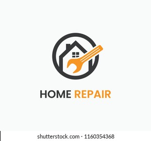 Home Repair Logo Template with Wrench symbol