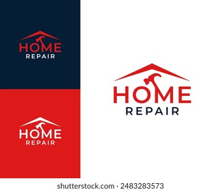 Home repair logo. Home with tools icon logo design illustration. Home renovation logo design inspiration.