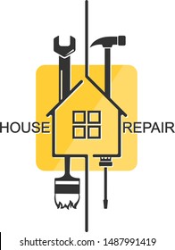 Home repair and maintenance with tool symbol for business