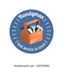 Home repair and remodel vector logo, icon, badge. Template design element for business related to home and house rebuilding, construction, repair. Handyman sign