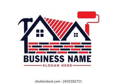home repair, roofing, handyman, remodeling, renovation, home decor logo