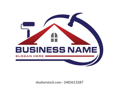 home repair roofing handyman remodeling renovation home decor logo