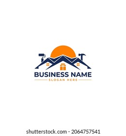 home repair roofing remodeling handyman home décor logo design