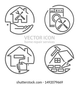 Home Repair Services vector icon. Icon for internet repairman, repair service.