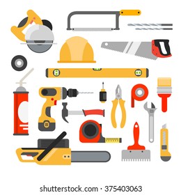 Home repair tools vector icons. 