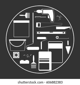 Home repair, tools for home repair. Vector illustration.