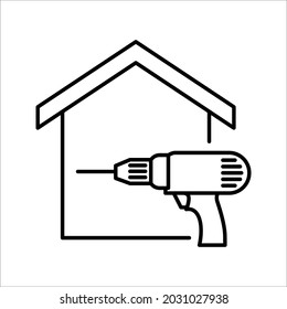 Home repair vector icon isolated on white background. color editable.
