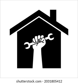 Icono del vector de reparación del hogar aislado en fondo blanco. color modificable.