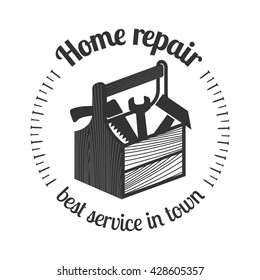 Home repair vector logo, icon, emblem, sign. Template design element for business related to home remodeling, renovation, fixing