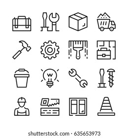 Home repair, work tools line icons set. Modern graphic design concepts, simple outline elements collection. Vector line icons