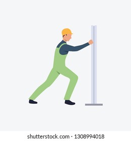 Home repair worker flat icon. Contractor, builder, wall. Labor concept. Can be used for topics like construction site, job, home repair