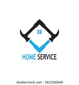 Home repairing logo design vector template
