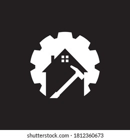 Home repairing logo design vector template