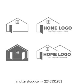 Home residence set illustration vector logo