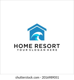 home resort logo design vector