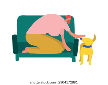 Home rest people composition with isolated free time pose view on blank background vector illustration