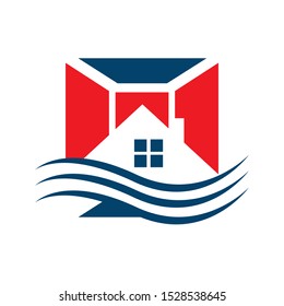 home restoration logo design after disaster repair property maintenance house renovation icon 