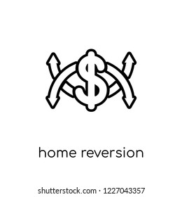 Home reversion plan icon. Trendy modern flat linear vector Home reversion plan icon on white background from thin line Business collection, editable outline stroke vector illustration