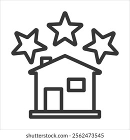 Home Review Outline Icon Vector Illustration