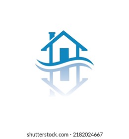 Diseño del logo de Home River. Imagen del vector