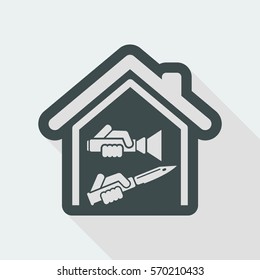 Home robbery - Conceptual long shadow flat icon