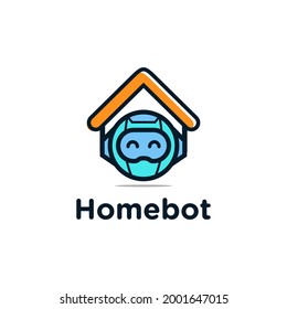 Home robot logo character simple and colorful is perfect for your business symbol because it is very strong and easy to remember