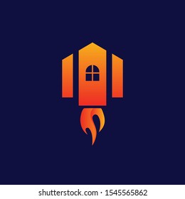 Home Rocket Fly Future Property Creative Logo