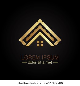 home roof gold line company logo