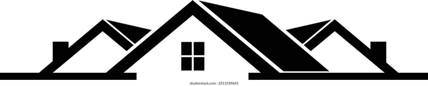 Home Roof, House logo, Real Estate logo, Builder logo, Roof Construction logo design (Editable) - Vector Illustration