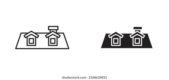 Home roof icons in outline and fill. vector illustration for ui.