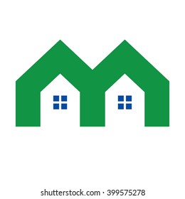 home and roof logo vector. letter M logo vector.