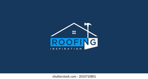 Home roofing logo and business card template