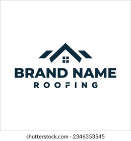 diseño del logo de un inmueble con techo de viviendas